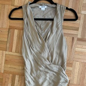 Helmut Lang Glassy Shirting Overlap Top